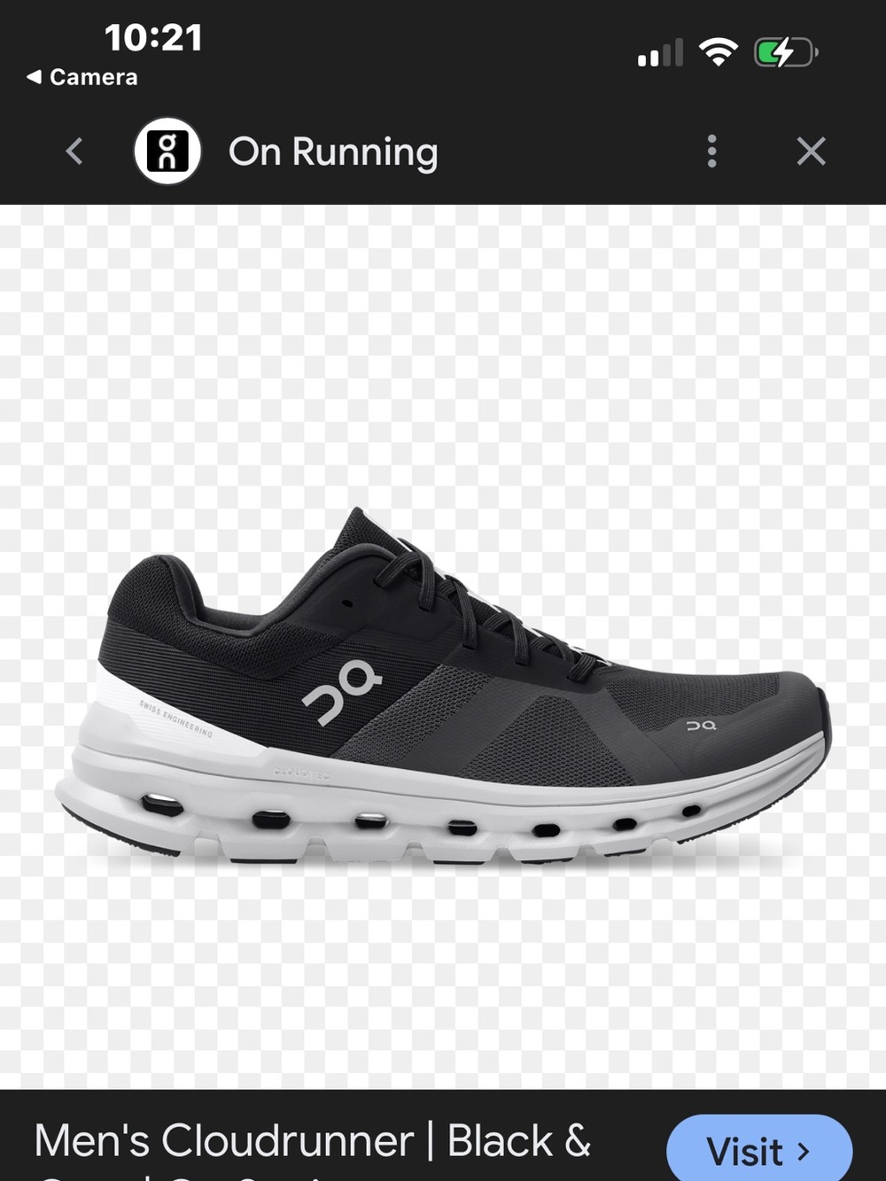 On Cloudrunner 2 Men's Running Shoe Sneakers - Black & Grey SZ 10.5